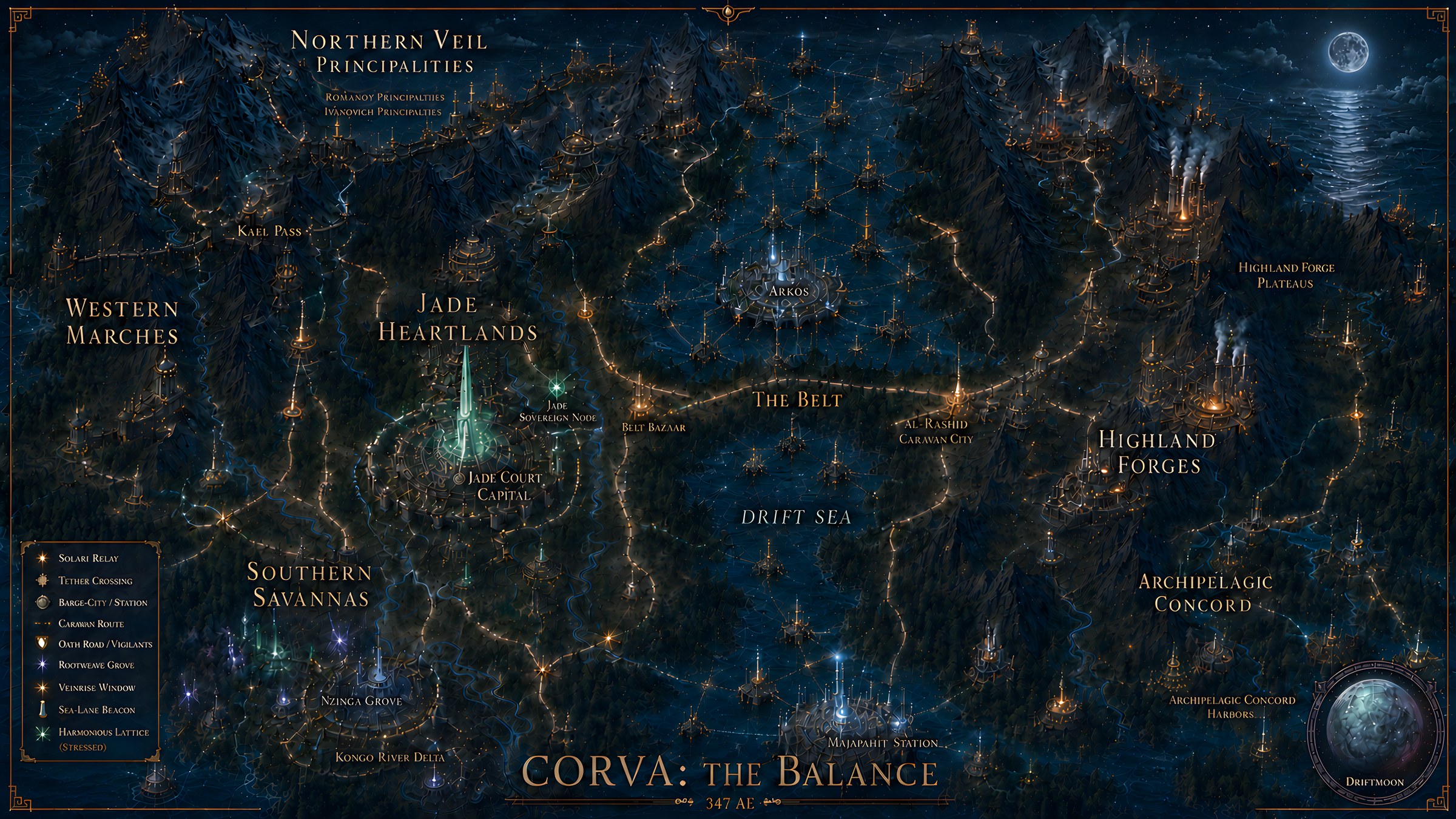 CORVA World Map — 347 AE